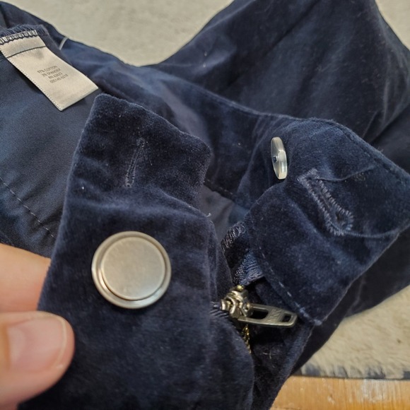 NWT Cj Banks Navy Blue Velvet Straight High Rise Relaxed Fit Pants‎ Women 14W - Picture 8 of 11